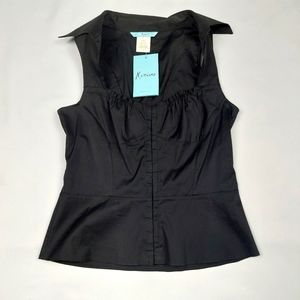 MARCIANO BLACK CORSET TOP WITH COLLAR SIZE MEDIUM